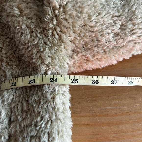 Rebecca Minkkoff Women's Cropped Bomber Faux Fur Coat Jacket SMALL in Natural - Picture 12 of 13
